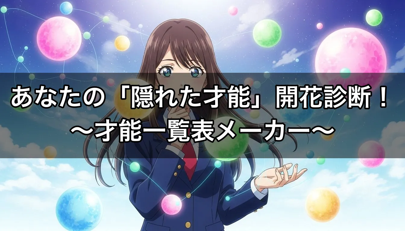 あなたの「隠れた才能」開花診断！〜才能一覧表メーカー〜
