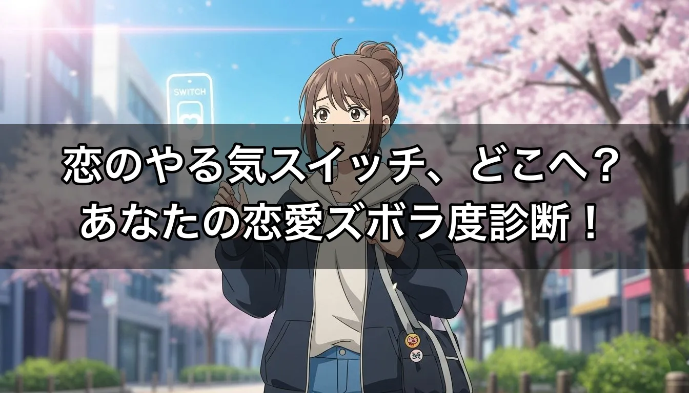 恋のやる気スイッチ、どこへ？あなたの恋愛ズボラ度診断！
