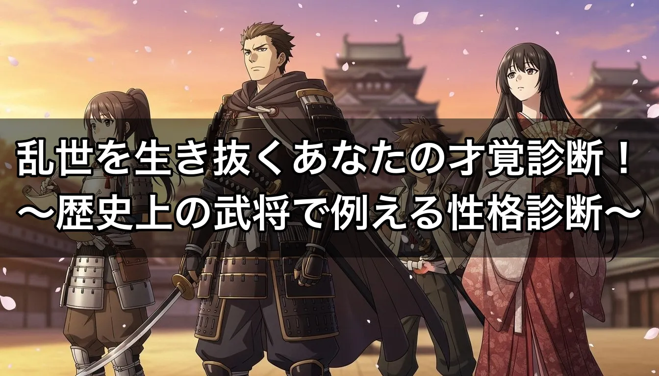 乱世を生き抜くあなたの才覚診断！～歴史上の武将で例える性格診断～