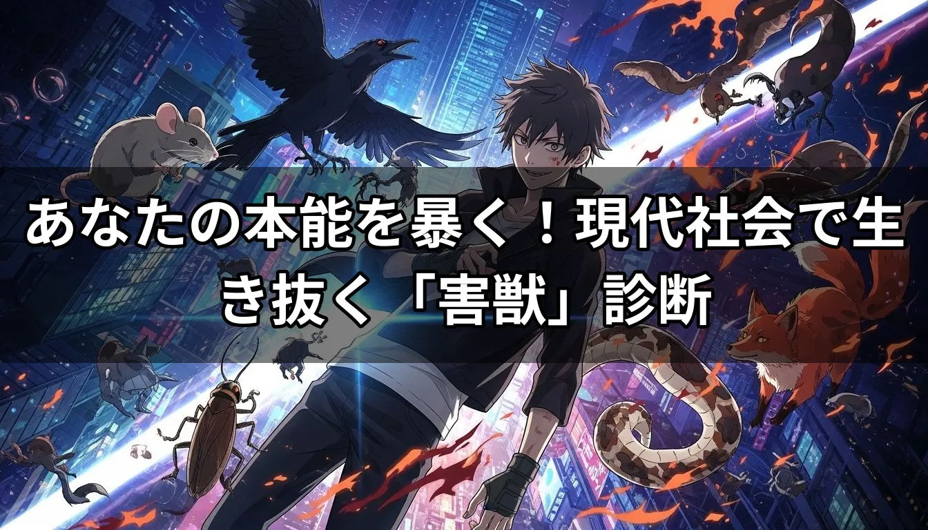 あなたの本能を暴く！現代社会で生き抜く「害獣」診断
