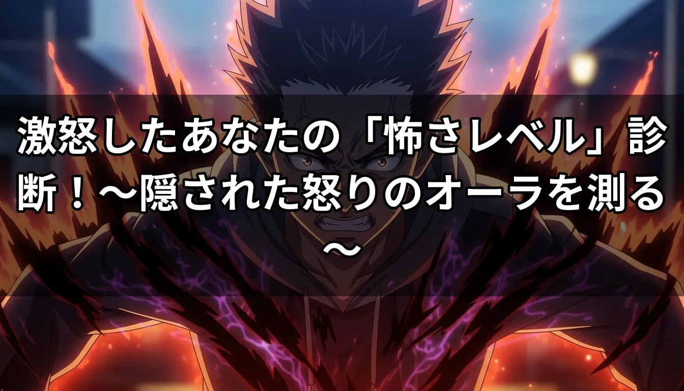 激怒したあなたの「怖さレベル」診断！〜隠された怒りのオーラを測る〜