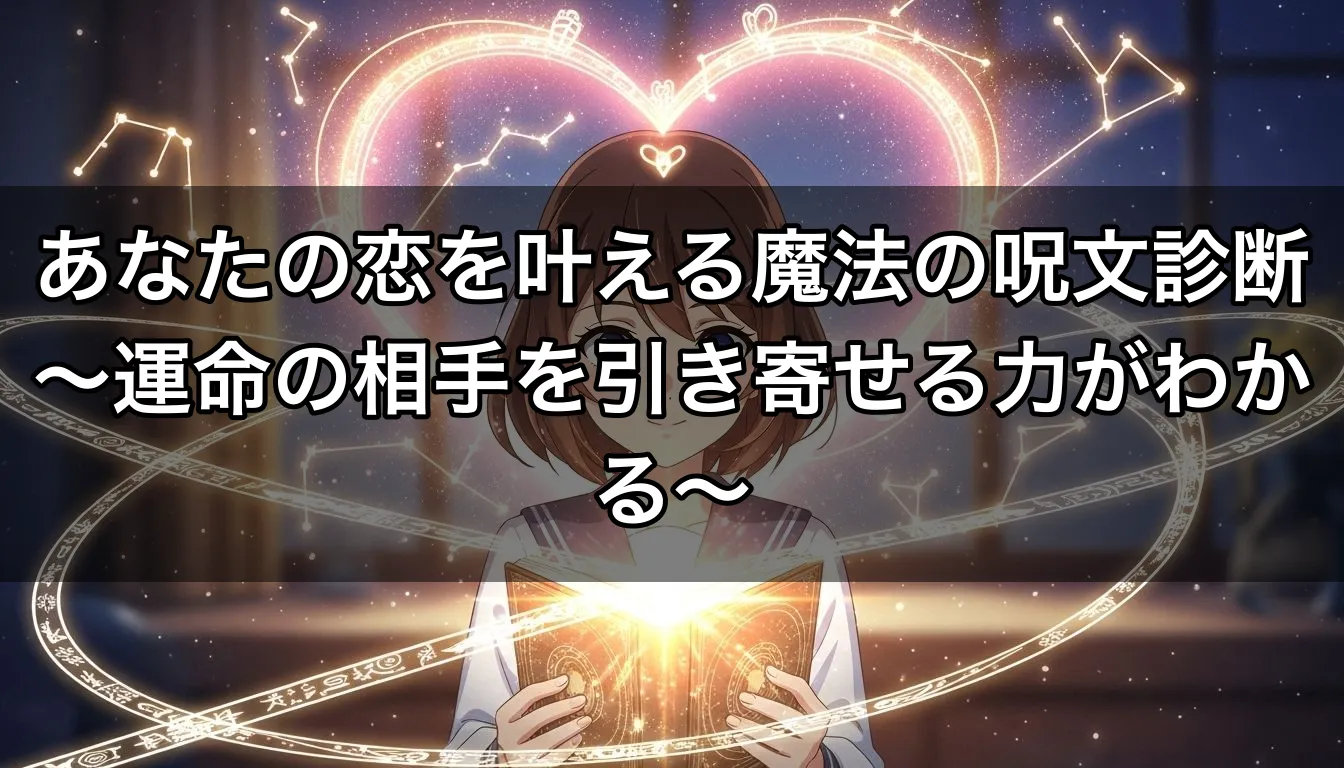 あなたの恋を叶える魔法の呪文診断〜運命の相手を引き寄せる力がわかる〜