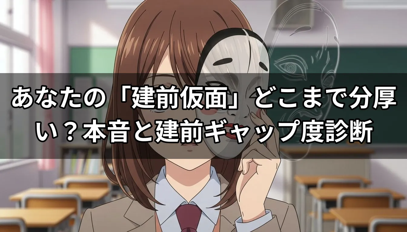 あなたの「建前仮面」どこまで分厚い？本音と建前ギャップ度診断