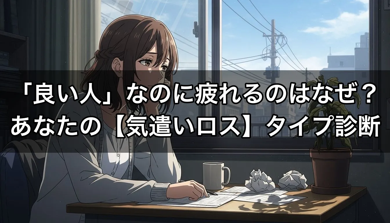 「良い人」なのに疲れるのはなぜ？あなたの【気遣いロス】タイプ診断