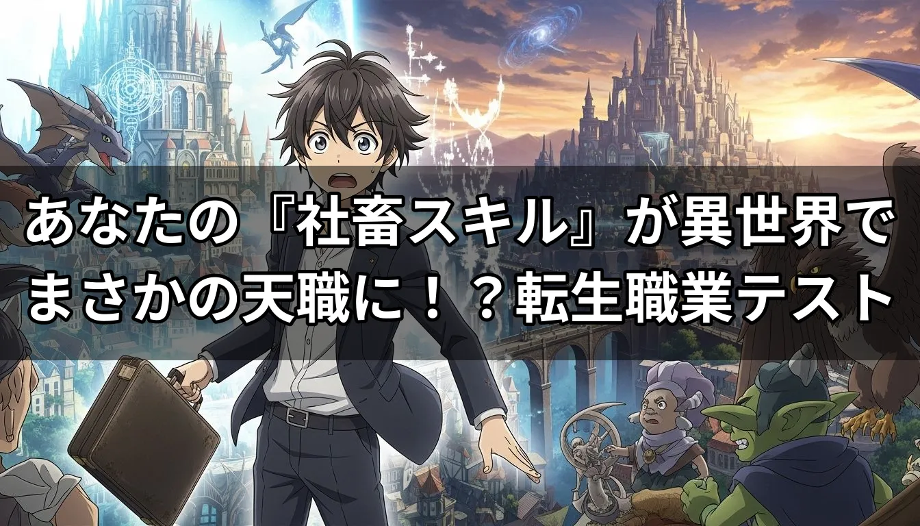 あなたの『社畜スキル』が異世界でまさかの天職に！？転生職業テスト