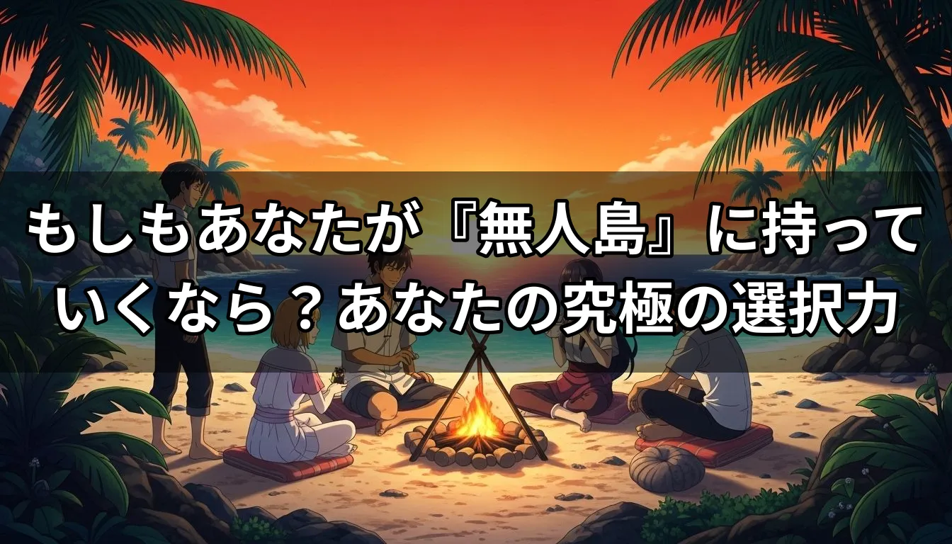 もしもあなたが『無人島』に持っていくなら？あなたの究極の選択力