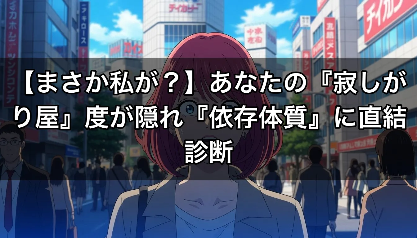 【まさか私が？】あなたの『寂しがり屋』度が隠れ『依存体質』に直結診断