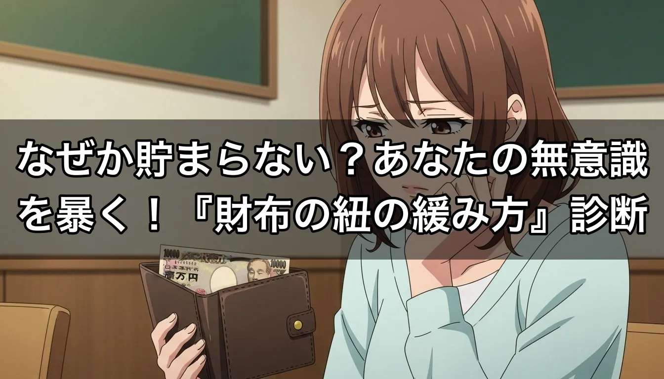 なぜか貯まらない？あなたの無意識を暴く！『財布の紐の緩み方』診断