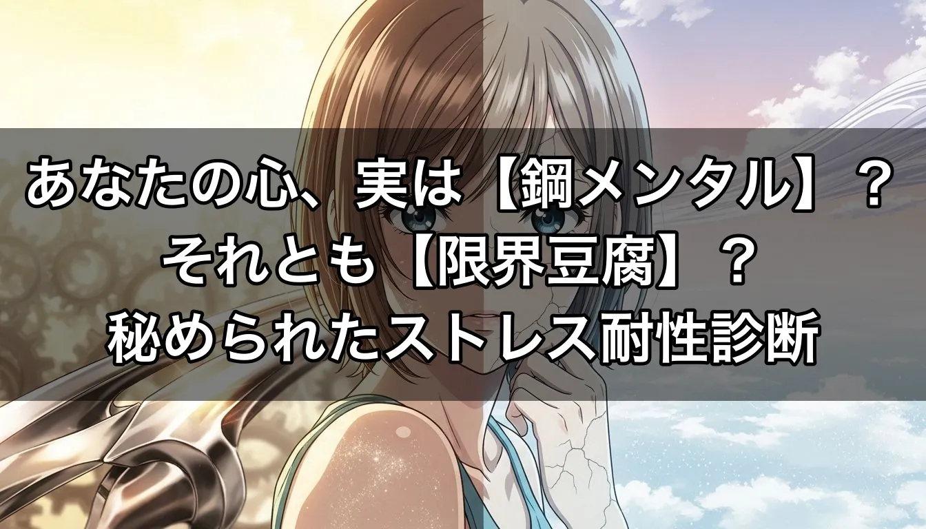 あなたの心、実は【鋼メンタル】？それとも【限界豆腐】？秘められたストレス耐性診断