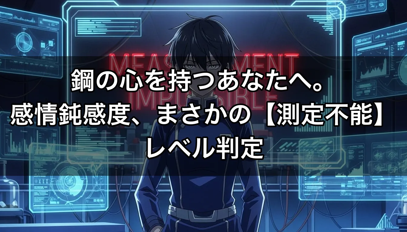 鋼の心を持つあなたへ。感情鈍感度、まさかの【測定不能】レベル判定