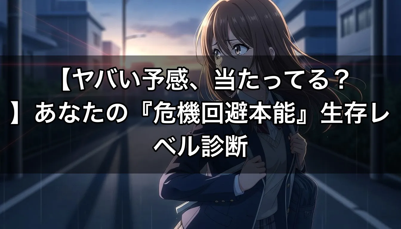 【ヤバい予感、当たってる？】あなたの『危機回避本能』生存レベル診断