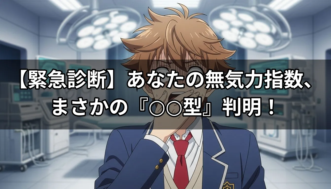 【緊急診断】あなたの無気力指数、まさかの『○○型』判明！