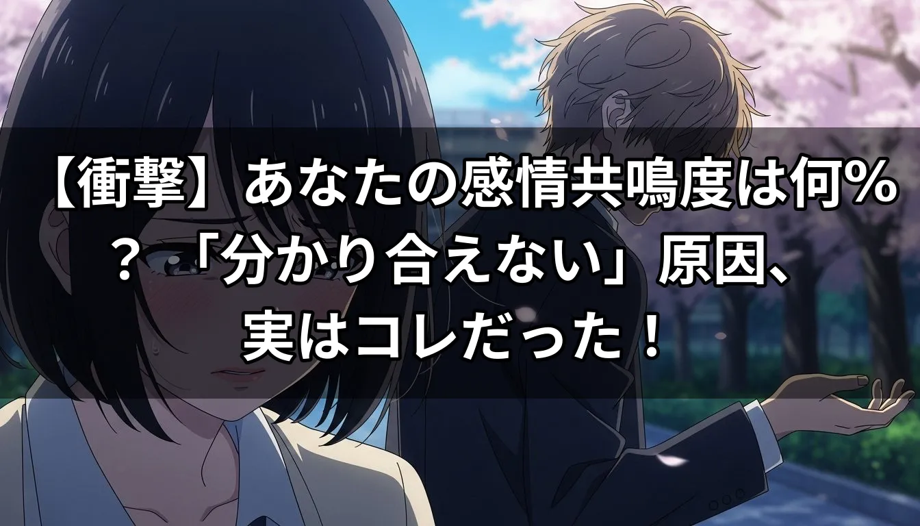 【衝撃】あなたの感情共鳴度は何%？ 「分かり合えない」原因、実はコレだった！