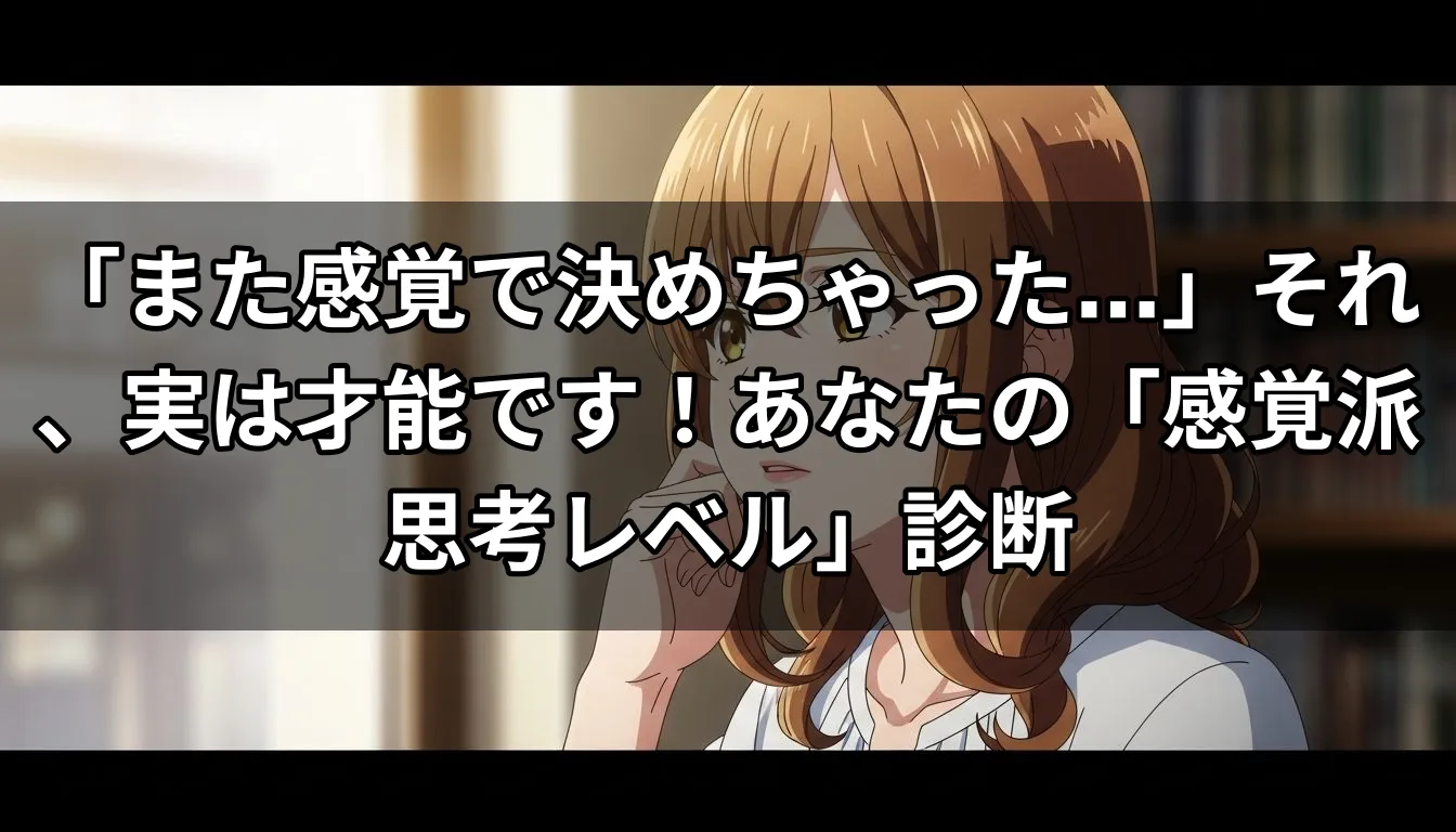 「また感覚で決めちゃった…」それ、実は才能です！あなたの「感覚派思考レベル」診断