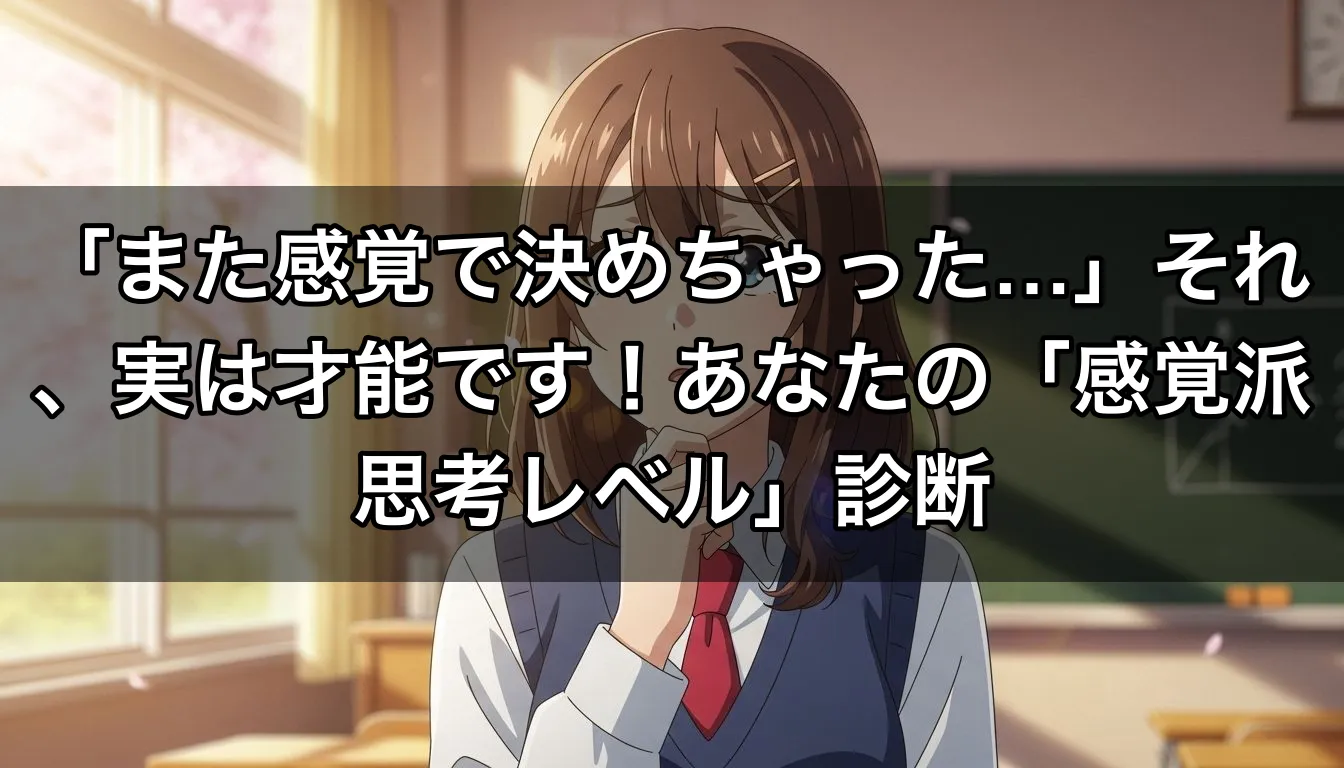 「また感覚で決めちゃった…」それ、実は才能です！あなたの「感覚派思考レベル」診断