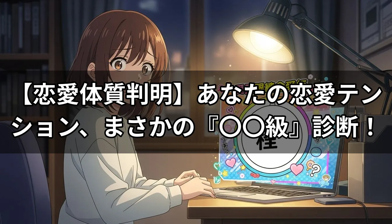 【恋愛体質判明】あなたの恋愛テンション、まさかの『〇〇級』診断！