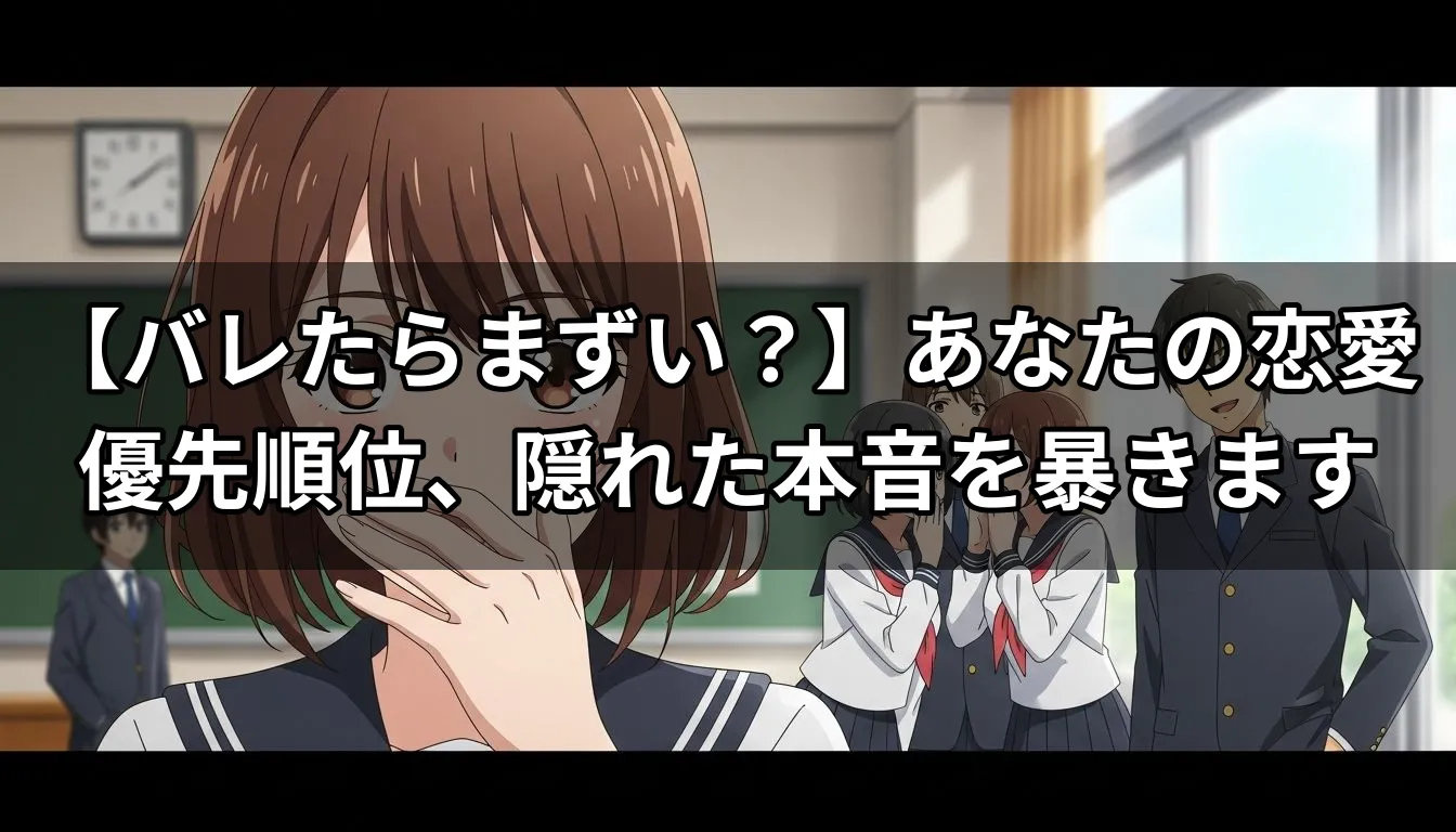 【バレたらまずい？】あなたの恋愛優先順位、隠れた本音を暴きます