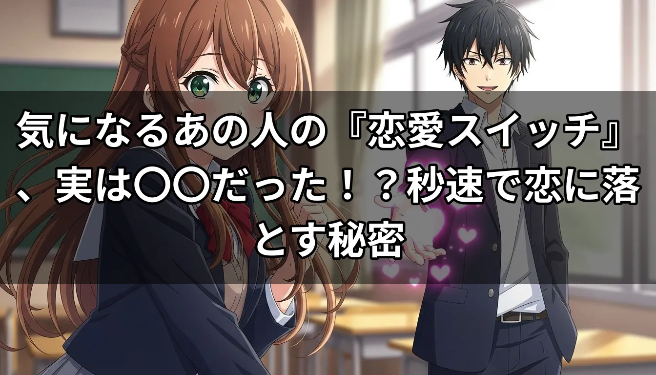 気になるあの人の『恋愛スイッチ』、実は〇〇だった！？秒速で恋に落とす秘密