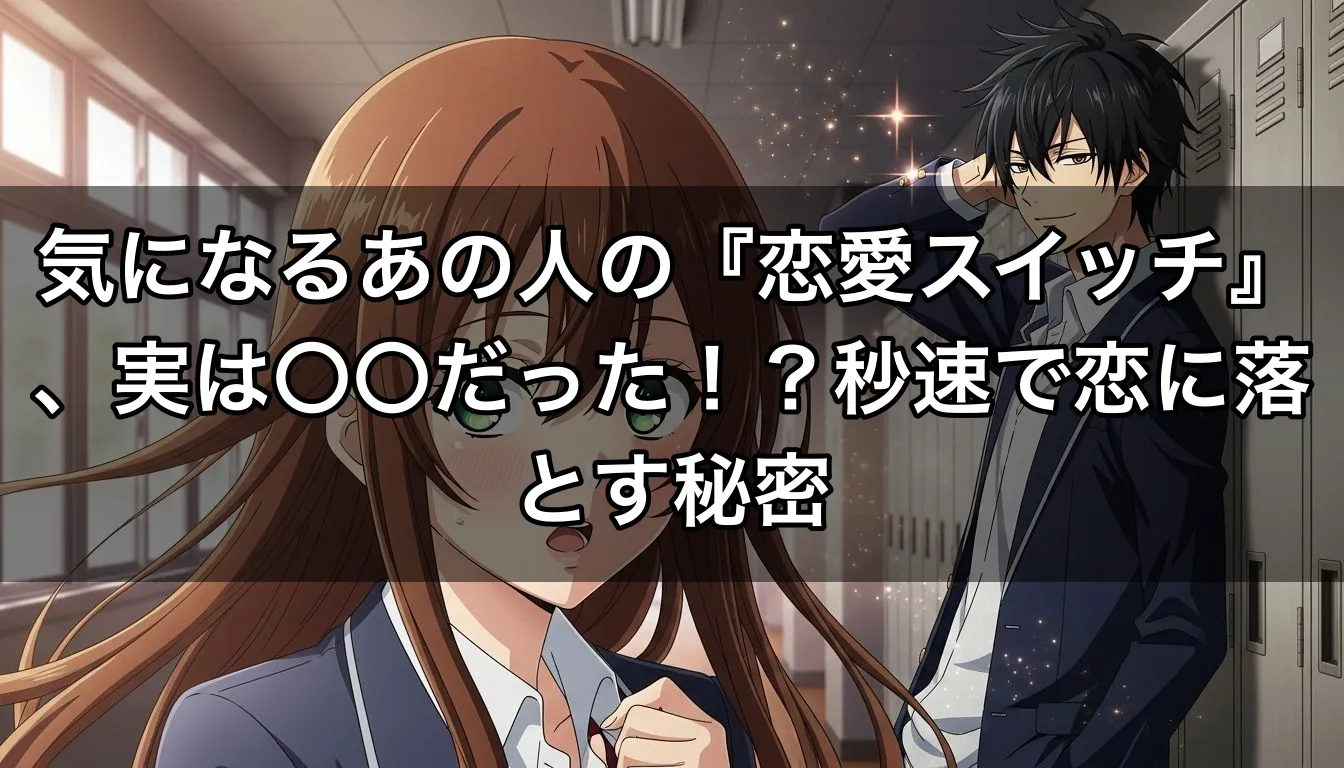 気になるあの人の『恋愛スイッチ』、実は〇〇だった！？秒速で恋に落とす秘密