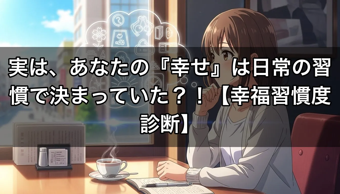 実は、あなたの『幸せ』は日常の習慣で決まっていた？！【幸福習慣度診断】
