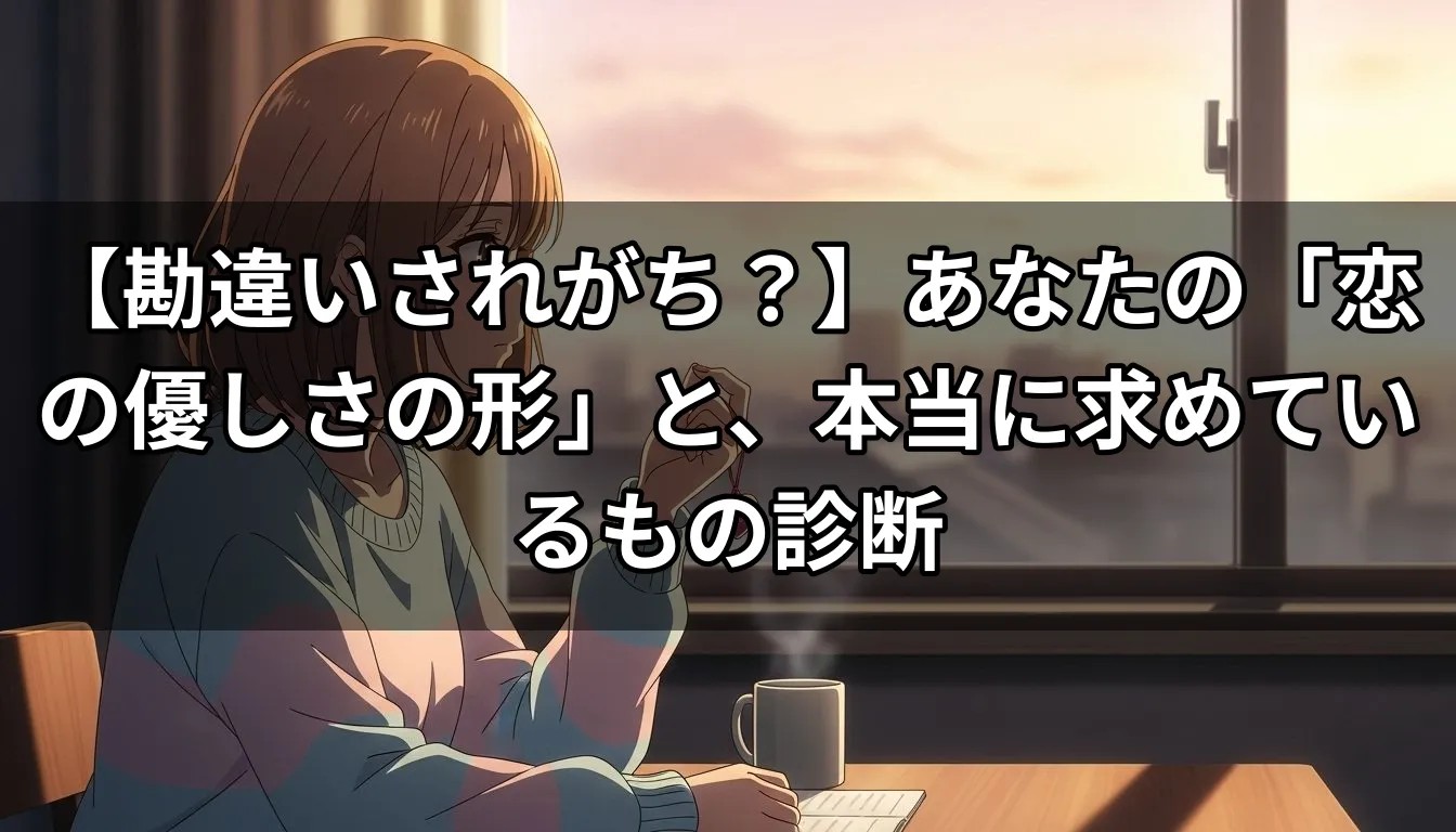 【勘違いされがち？】あなたの「恋の優しさの形」と、本当に求めているもの診断