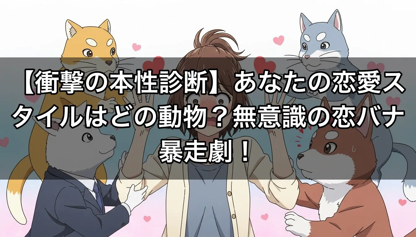 【衝撃の本性診断】あなたの恋愛スタイルはどの動物？無意識の恋バナ暴走劇！
