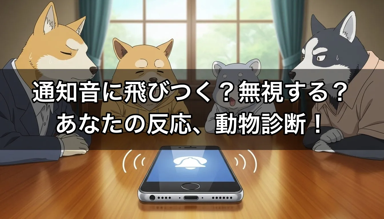 通知音に飛びつく？無視する？あなたの反応、動物診断！