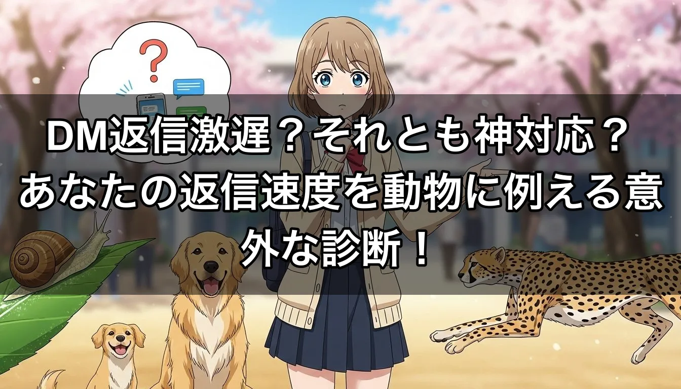 DM返信激遅？それとも神対応？あなたの返信速度を動物に例える意外な診断！