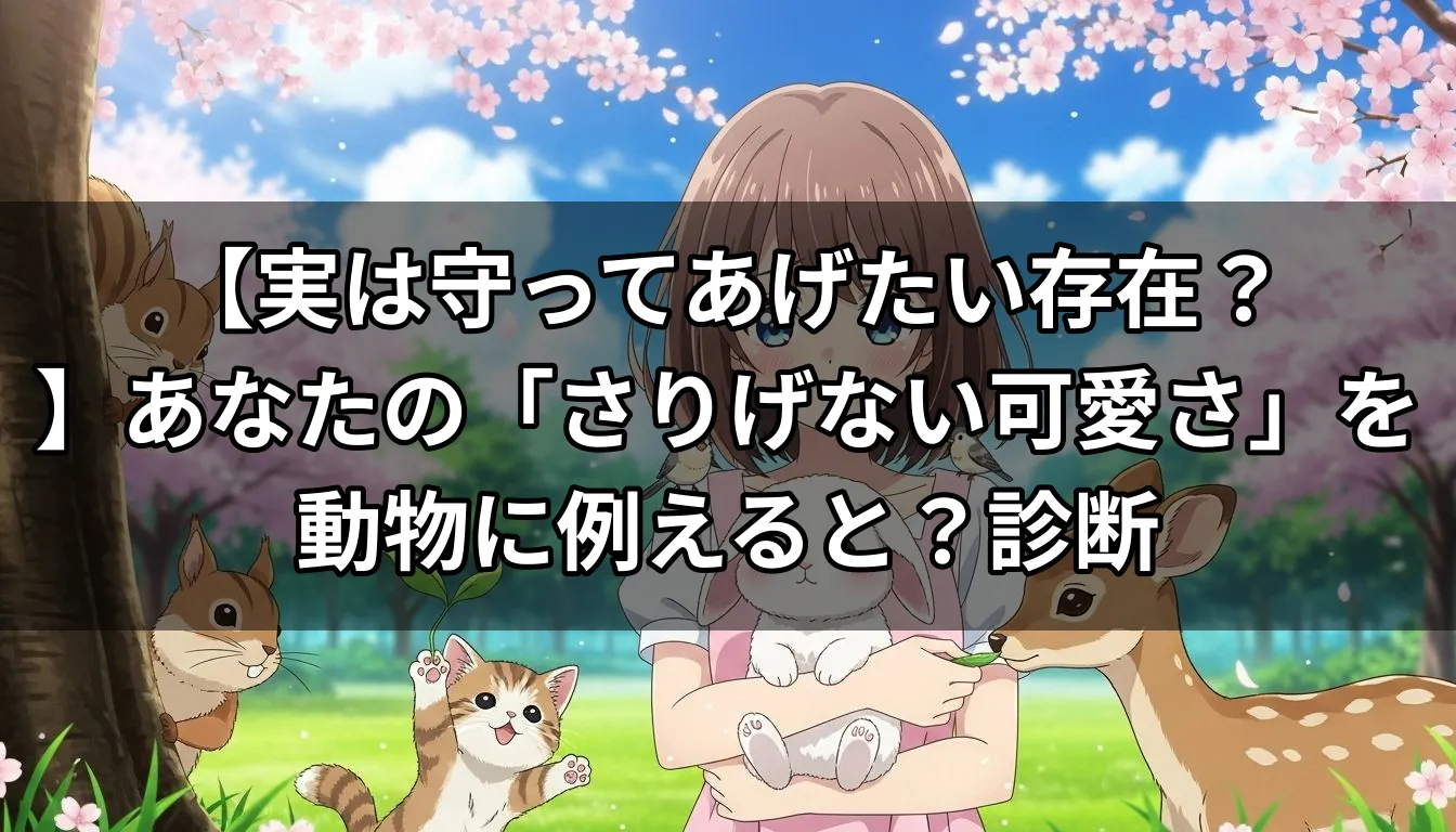 【実は守ってあげたい存在？】あなたの「さりげない可愛さ」を動物に例えると？診断