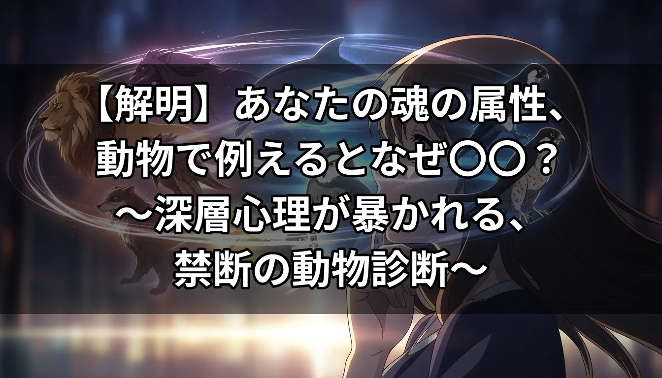 【解明】あなたの魂の属性、動物で例えるとなぜ〇〇？ 〜深層心理が暴かれる、禁断の動物診断〜