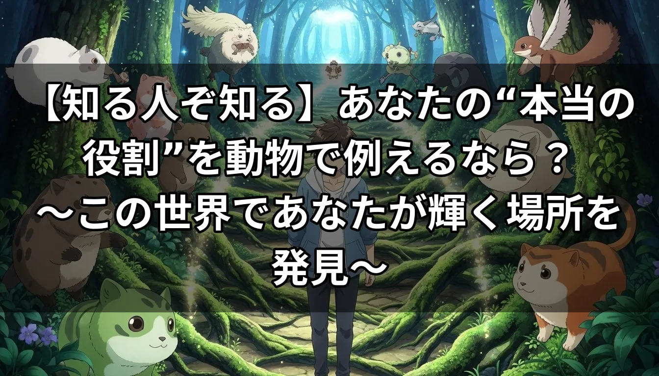 【知る人ぞ知る】あなたの“本当の役割”を動物で例えるなら？ 〜この世界であなたが輝く場所を発見〜
