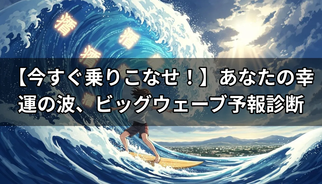 【今すぐ乗りこなせ！】あなたの幸運の波、ビッグウェーブ予報診断