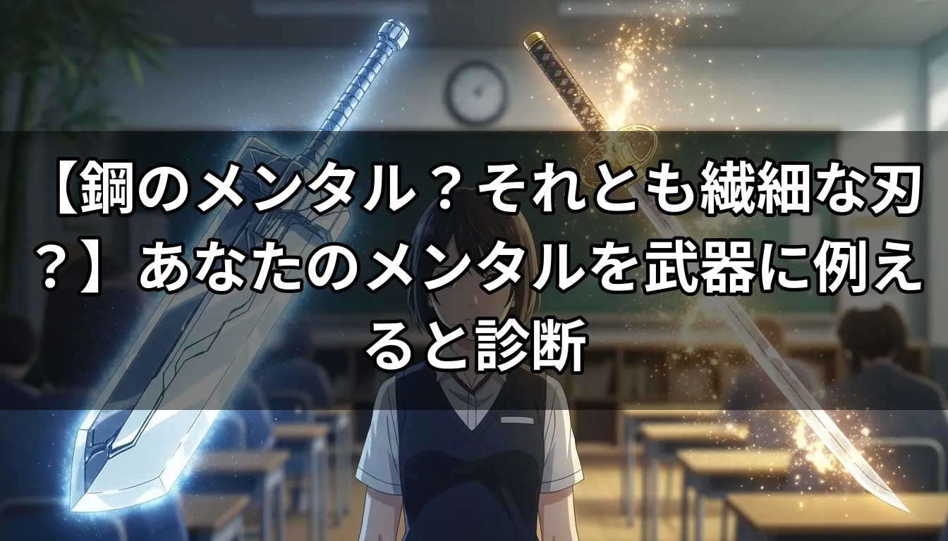 【鋼のメンタル？それとも繊細な刃？】あなたのメンタルを武器に例えると診断