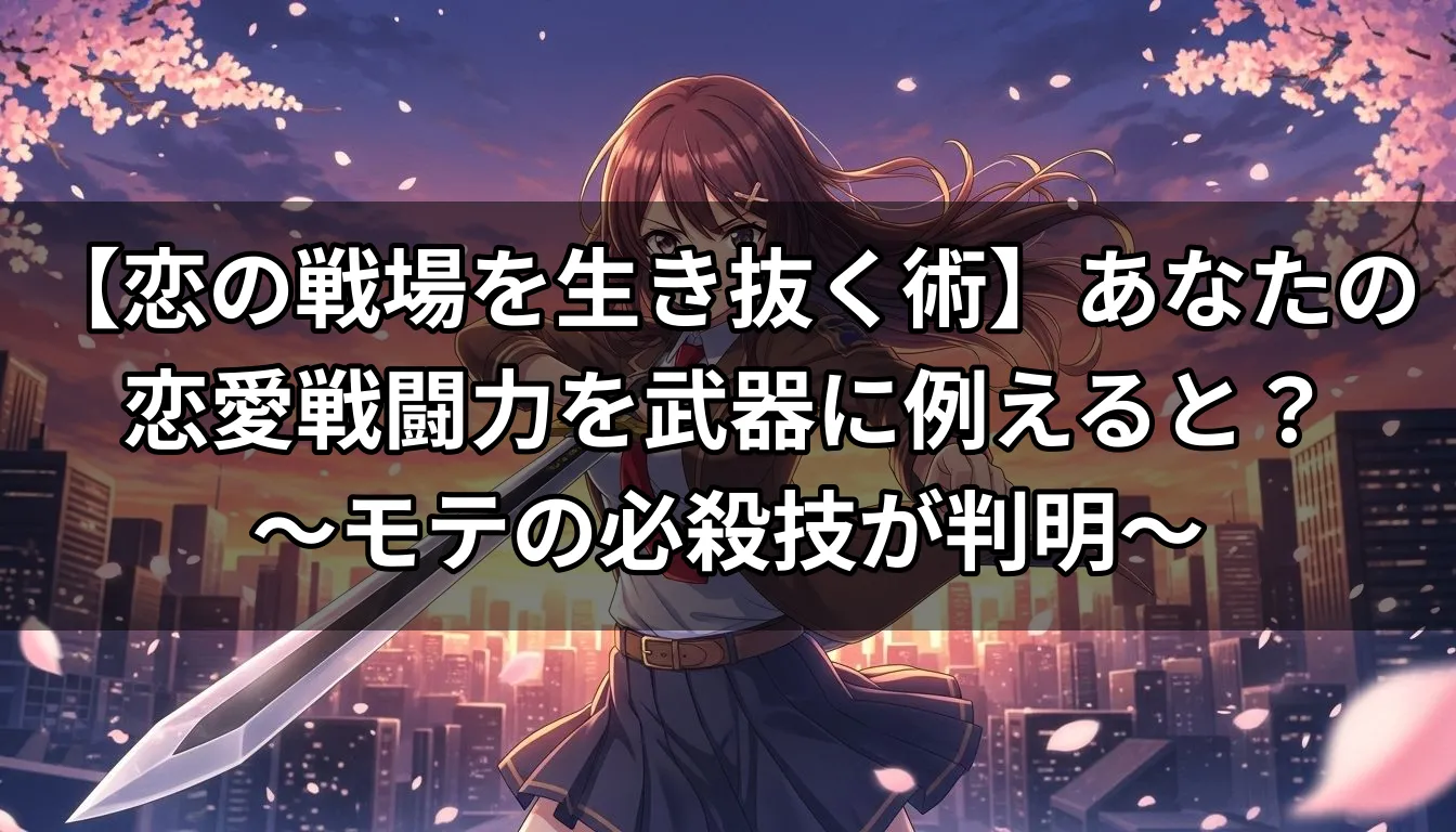【恋の戦場を生き抜く術】あなたの恋愛戦闘力を武器に例えると？〜モテの必殺技が判明〜