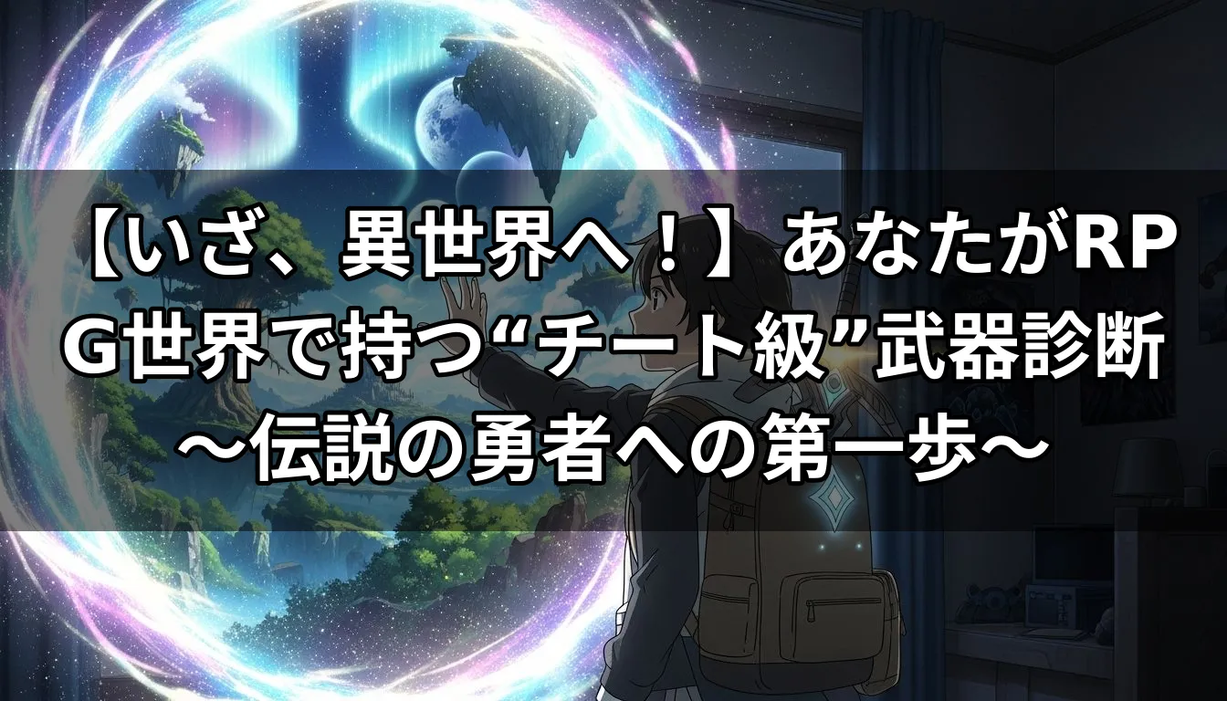 【いざ、異世界へ！】あなたがRPG世界で持つ“チート級”武器診断〜伝説の勇者への第一歩〜