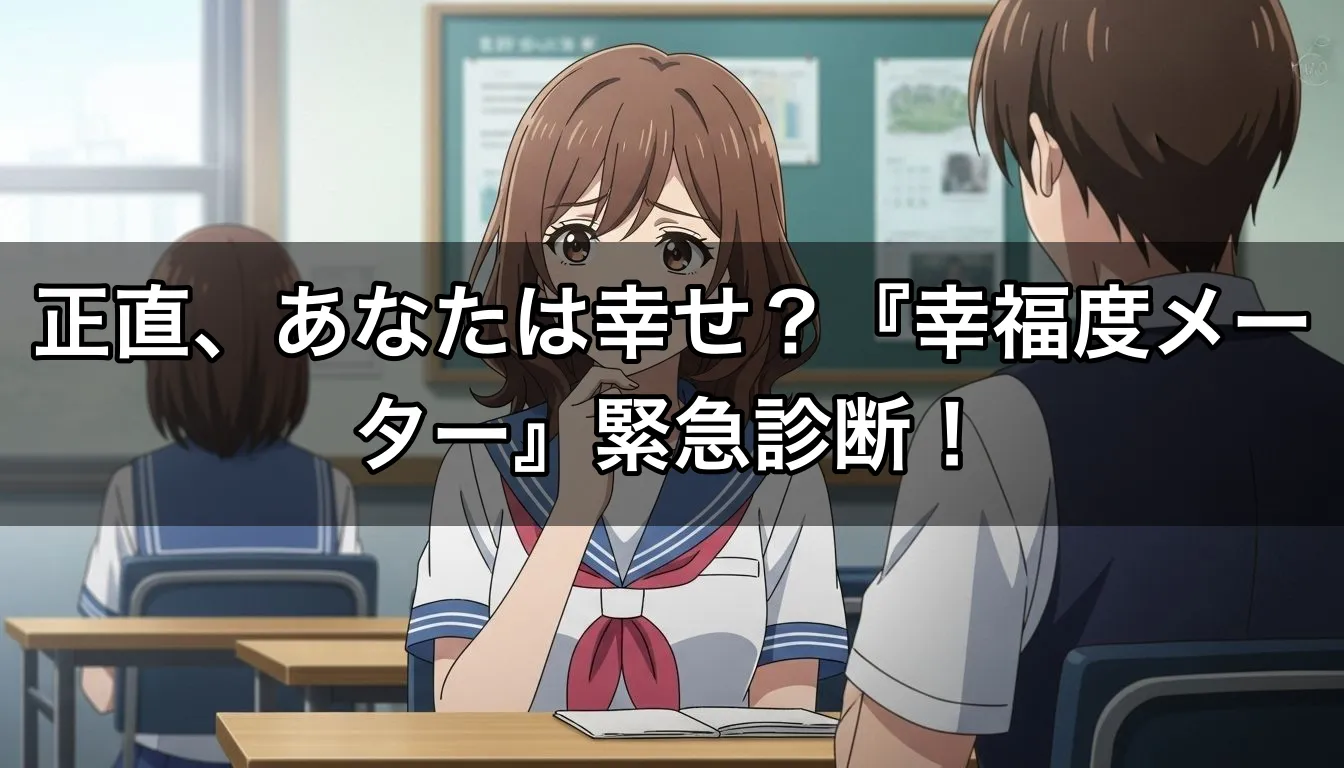 正直、あなたは幸せ？『幸福度メーター』緊急診断！