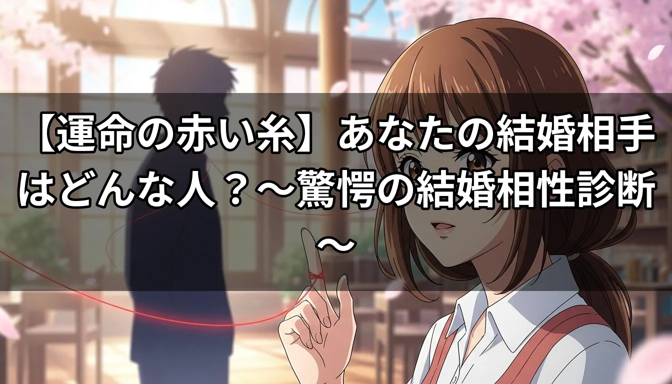 【運命の赤い糸】あなたの結婚相手はどんな人？〜驚愕の結婚相性診断〜