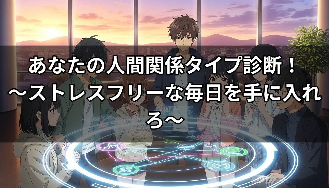 あなたの人間関係タイプ診断！〜ストレスフリーな毎日を手に入れろ〜