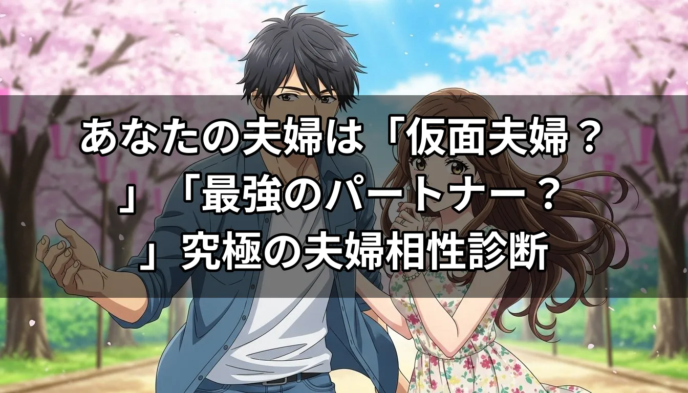 あなたの夫婦は「仮面夫婦？」「最強のパートナー？」究極の夫婦相性診断