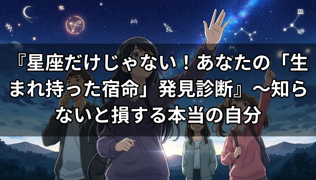 『星座だけじゃない！あなたの「生まれ持った宿命」発見診断』〜知らないと損する本当の自分