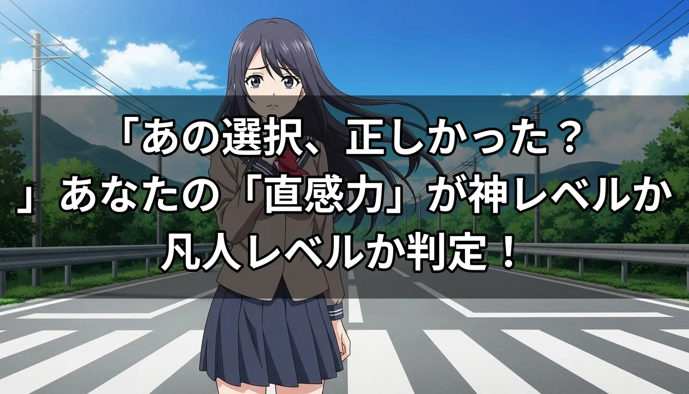 「あの選択、正しかった？」あなたの「直感力」が神レベルか凡人レベルか判定！