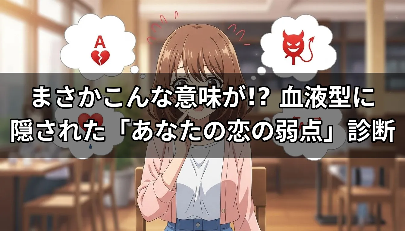 まさかこんな意味が!? 血液型に隠された「あなたの恋の弱点」診断