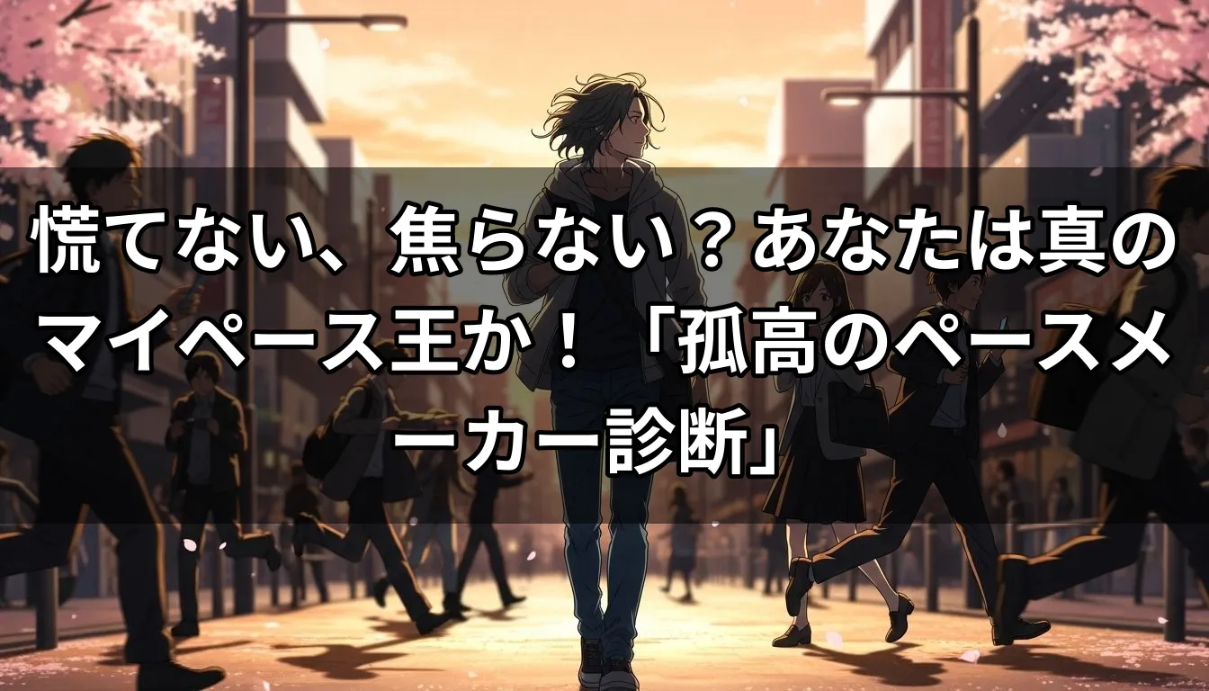 慌てない、焦らない？あなたは真のマイペース王か！「孤高のペースメーカー診断」