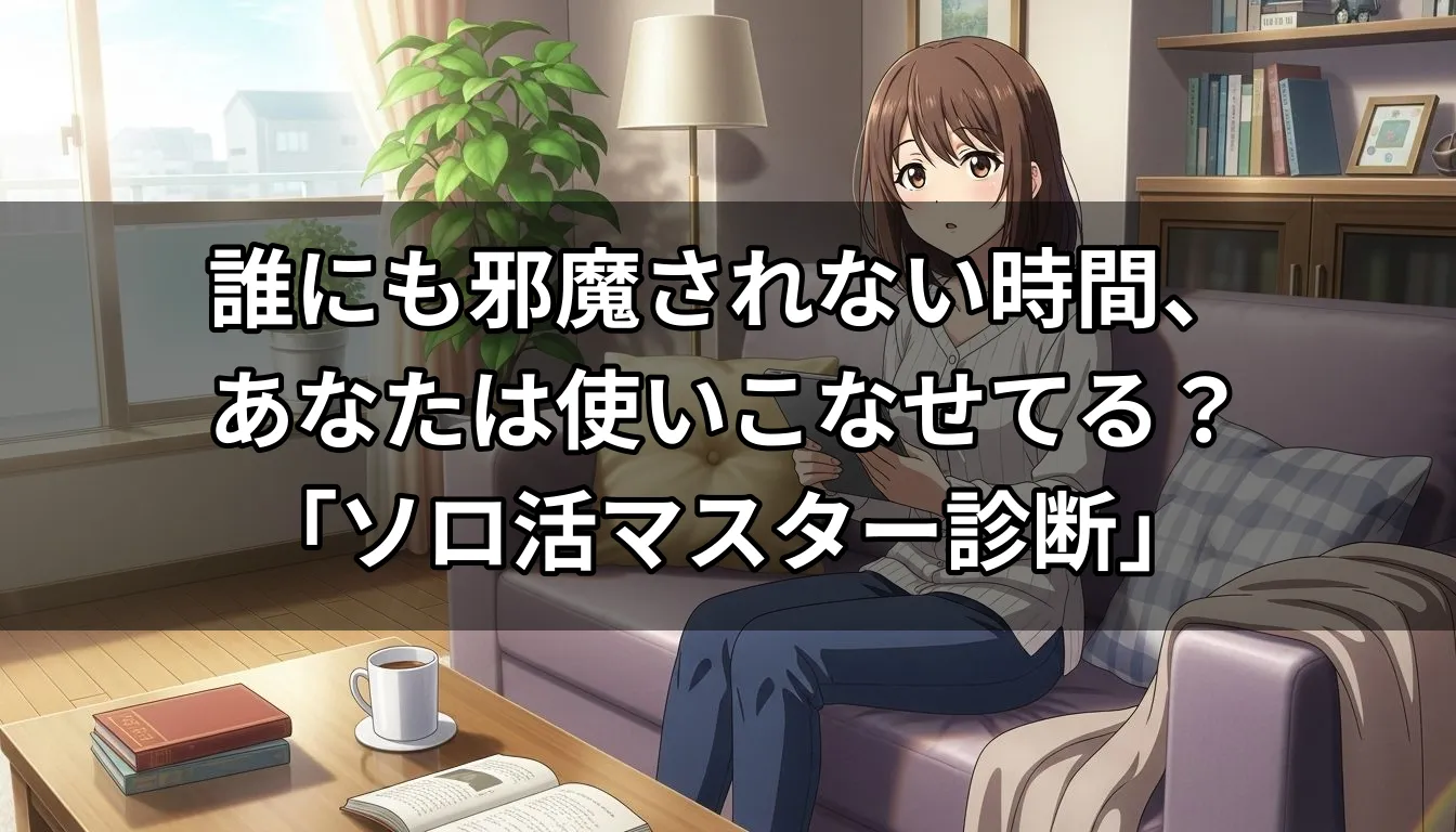 誰にも邪魔されない時間、あなたは使いこなせてる？「ソロ活マスター診断」
