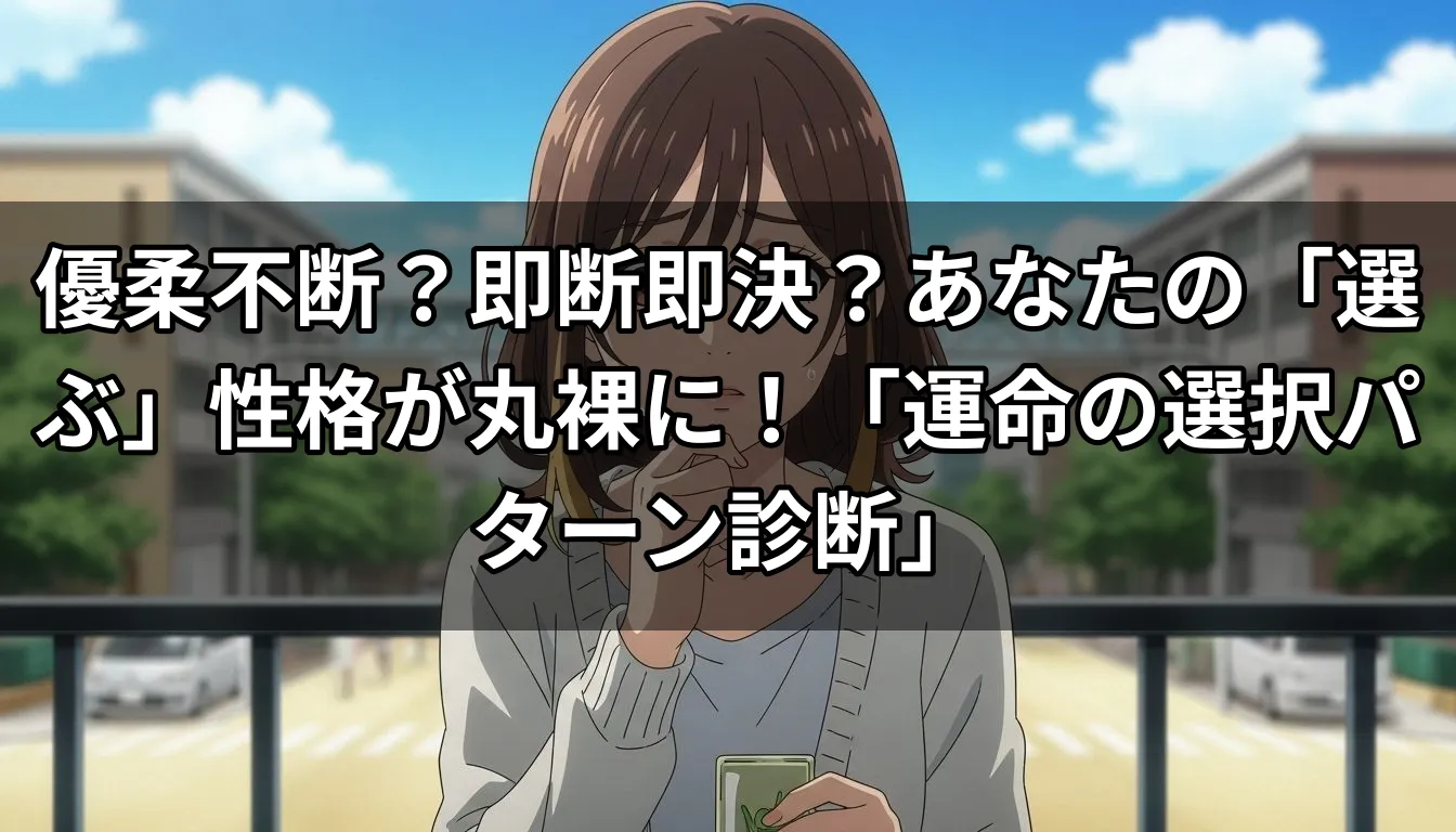 優柔不断？即断即決？あなたの「選ぶ」性格が丸裸に！「運命の選択パターン診断」