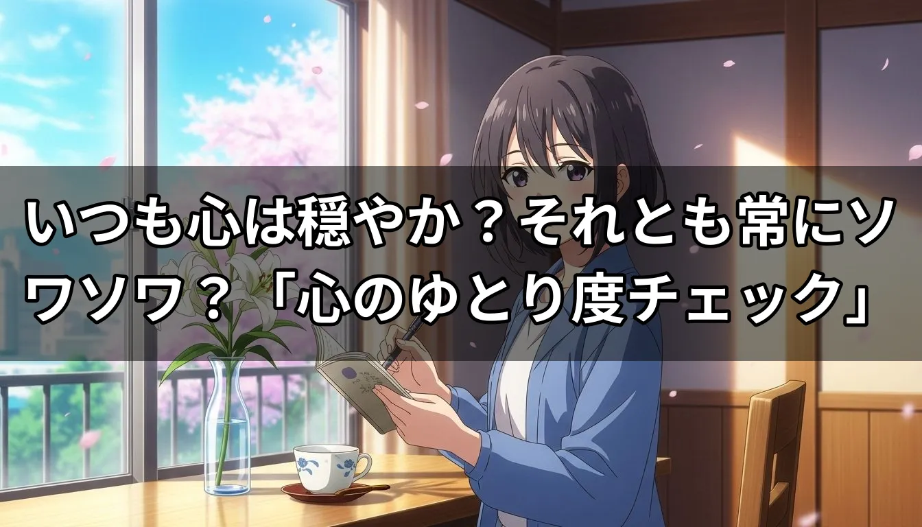 いつも心は穏やか？それとも常にソワソワ？「心のゆとり度チェック」