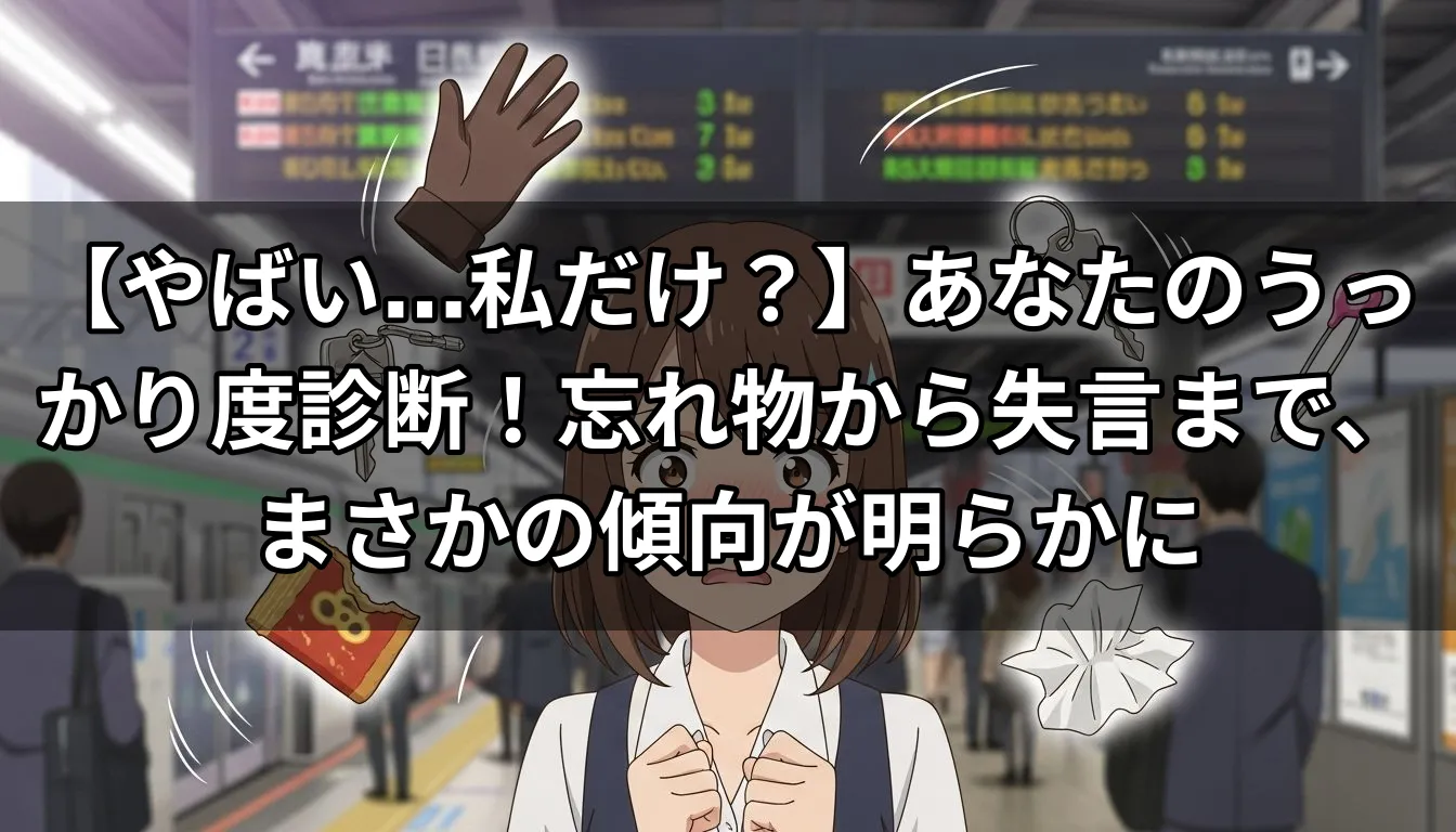 【やばい…私だけ？】あなたのうっかり度診断！忘れ物から失言まで、まさかの傾向が明らかに