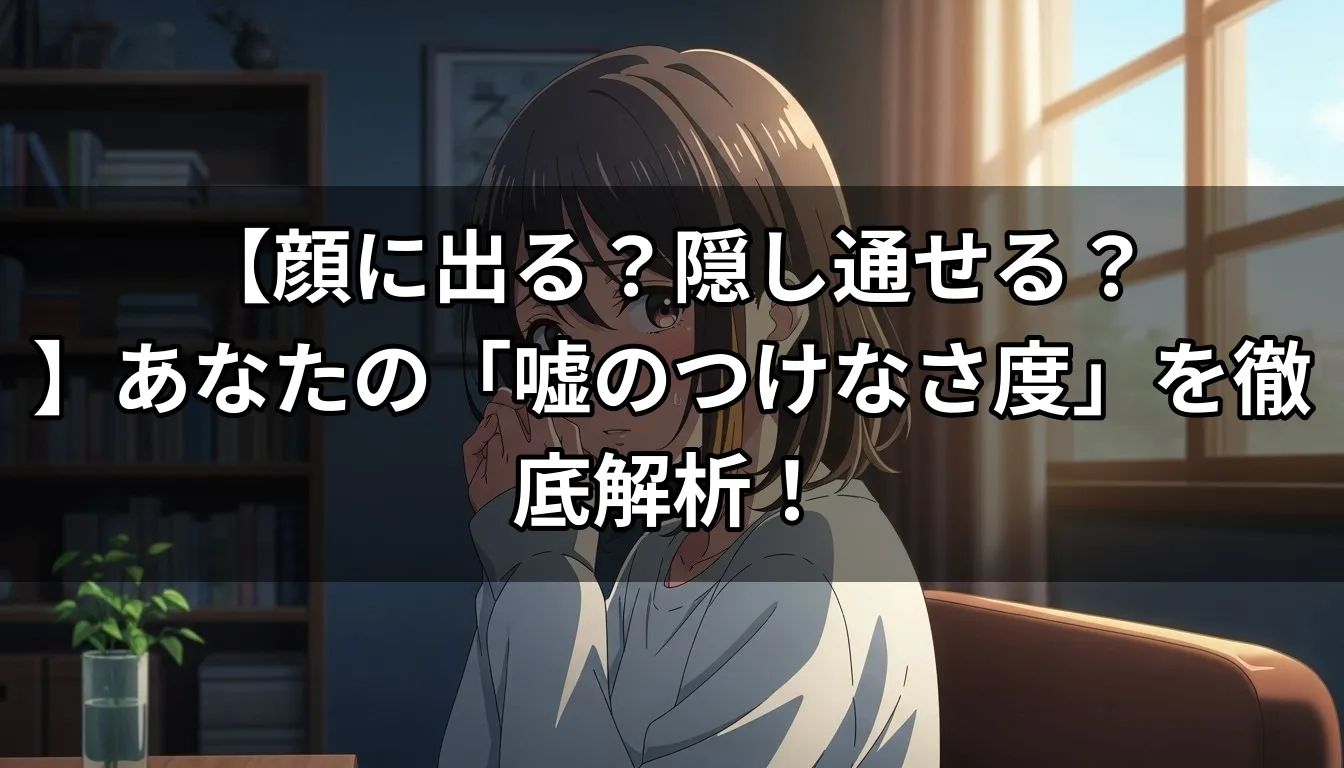 【顔に出る？隠し通せる？】あなたの「嘘のつけなさ度」を徹底解析！