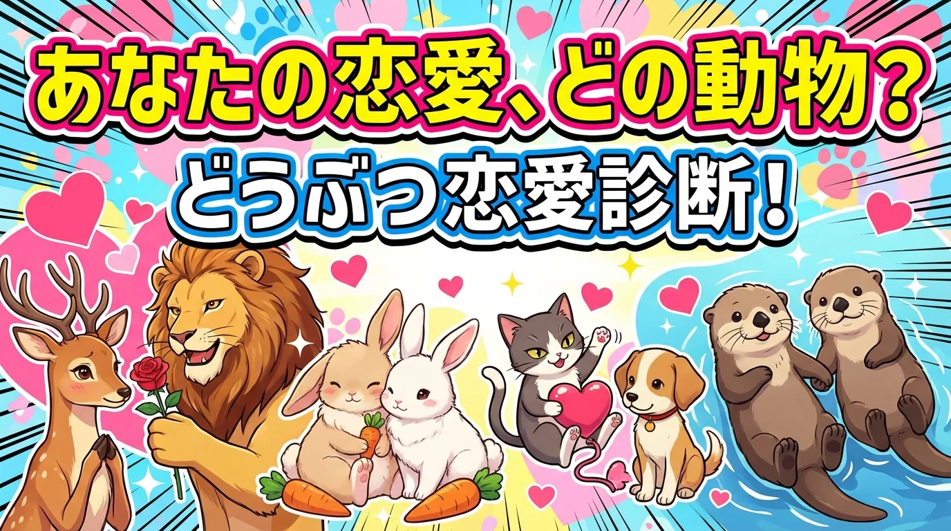 あなたの恋愛、どの動物に似てる？どうぶつ恋愛診断！