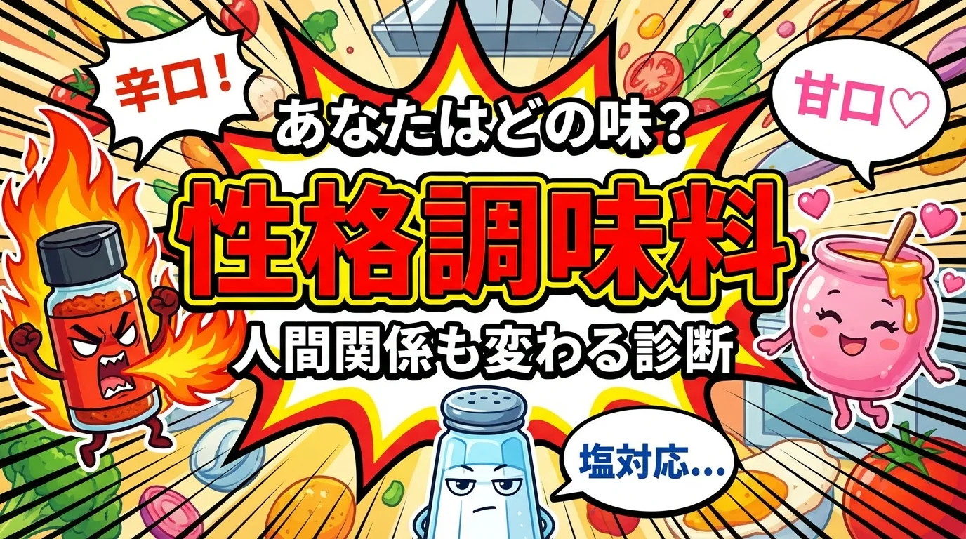 あなたはどの味？人間関係も変わる「性格調味料」診断